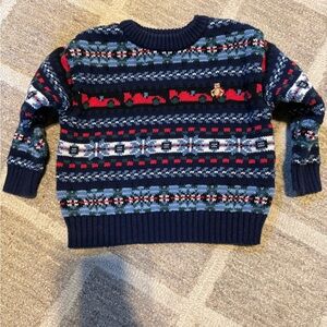 GAP baby Festive Navy Crewneck Sweater